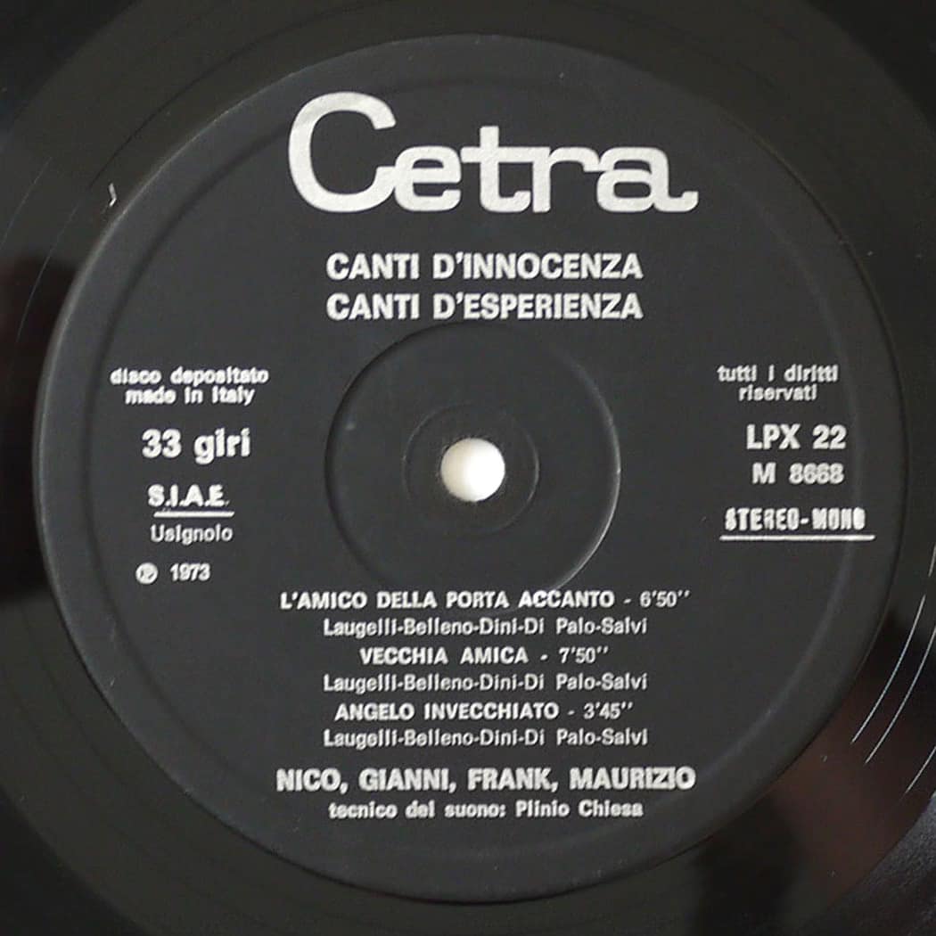 NICO, GIANNI, FRANK, MAURIZIO - Canti D'Innocenza Canti D'Esperienza - Image 6