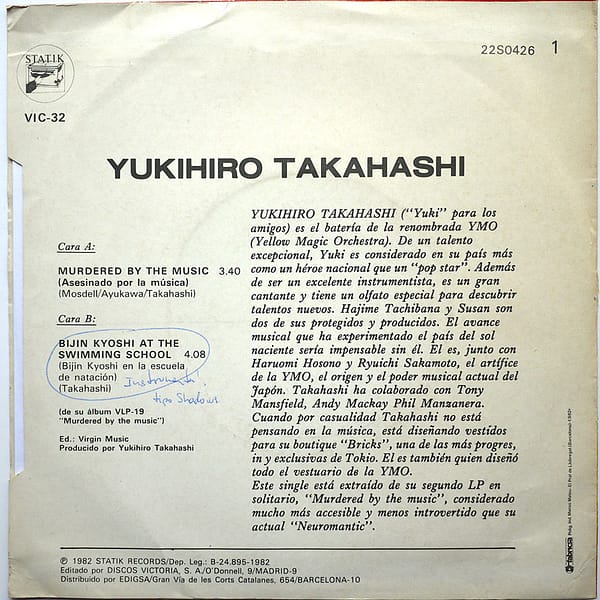 YUKIHIRO TAKAHASHI - Murdered By The Music (PROMO) - Image 2