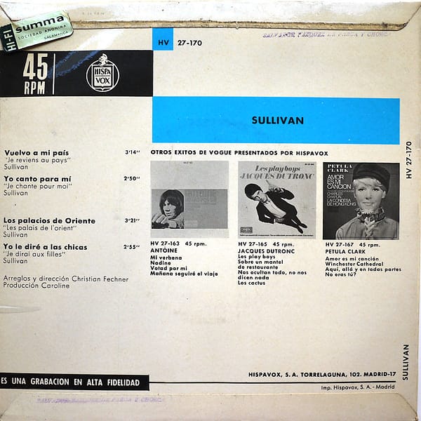 SULLIVAN - Je Reviens Au Pays - Image 2