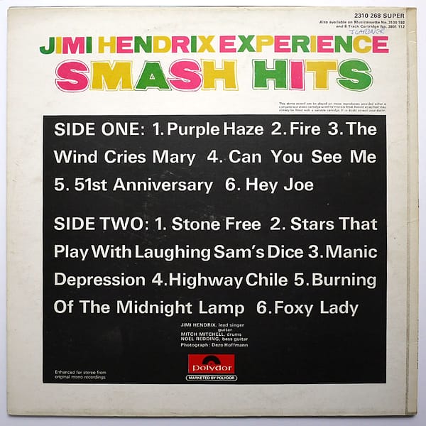JIMI HENDRIX - Smash Hits - Image 2