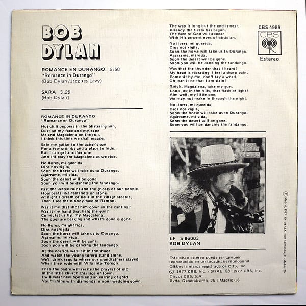 BOB DYLAN - Romance En Durango - Image 2