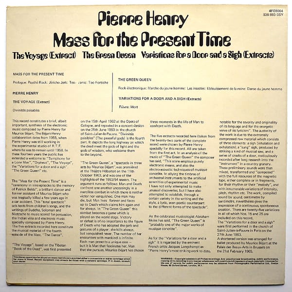 PIERRE HENRY - Mass For The Present Time - Image 2