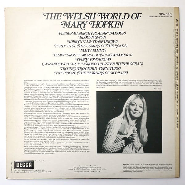 MARY HOPKIN – The Welsh World Of Mary Hopkin - Image 2