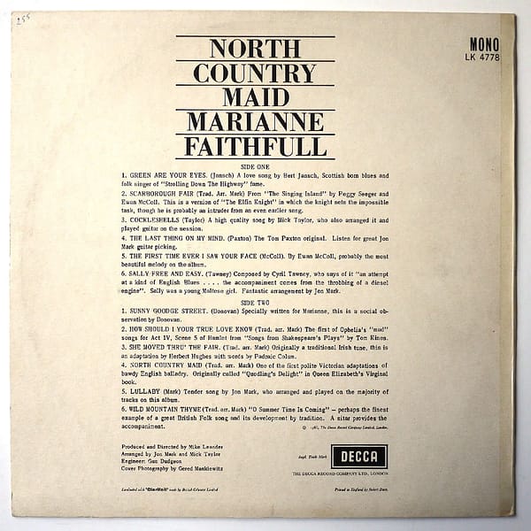 MARIANNE FAITHFULL – North Country Maid - Image 2