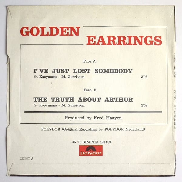 GOLDEN EARRINGS - I've Just Lost Somebody - Image 2