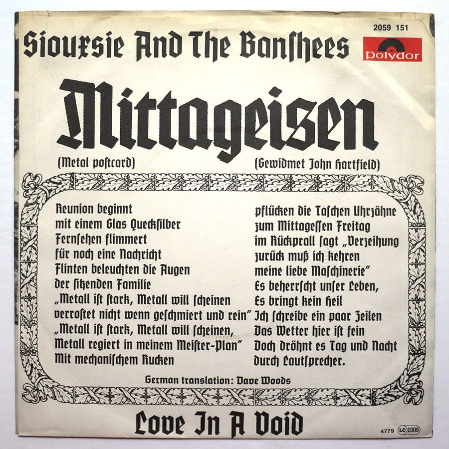 SIOUXSIE AND THE BANSHEES - Mittageisen - Image 2