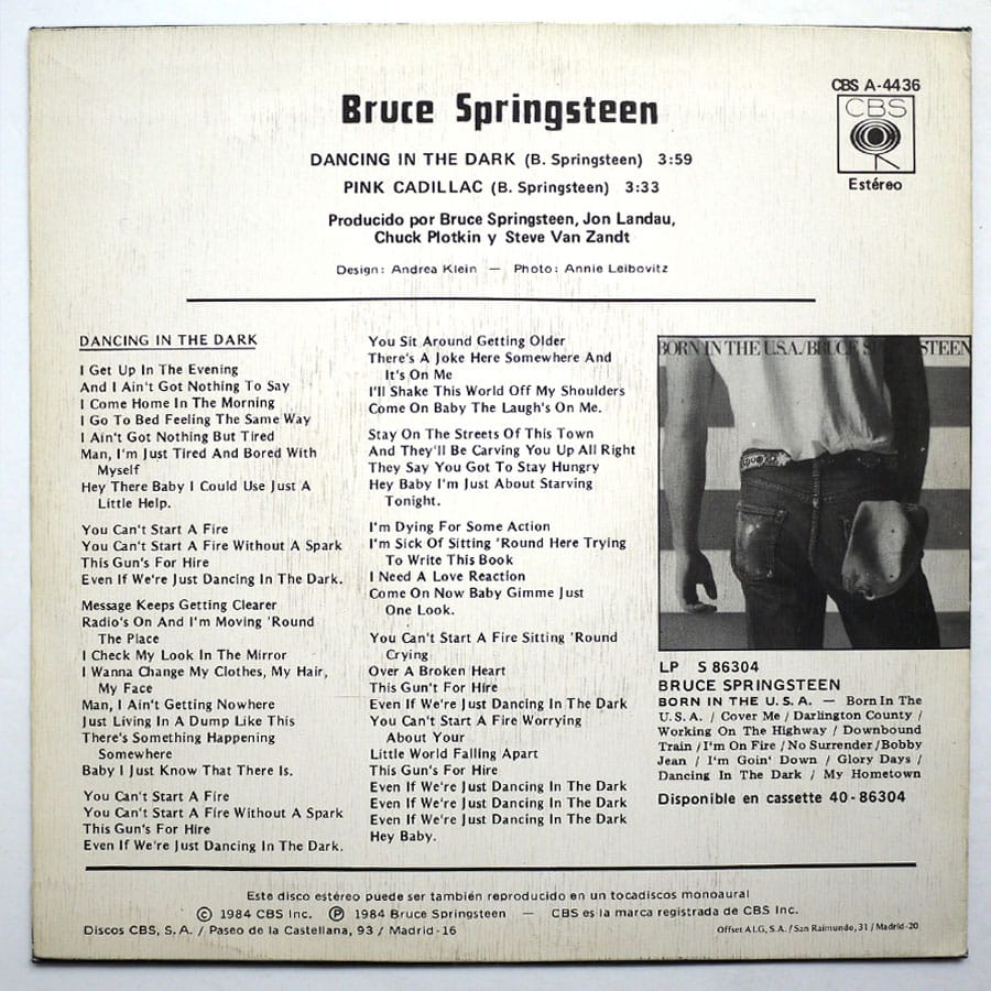 BRUCE SPRINGSTEEN - Dancing In The Dark (PROMO) - Image 2