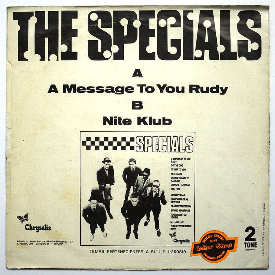 SPECIALS - A Message To You Rudy - Image 2