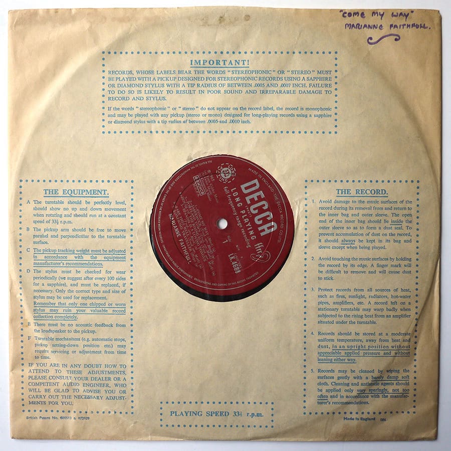 MARIANNE FAITHFULL – Come My Way - Image 7