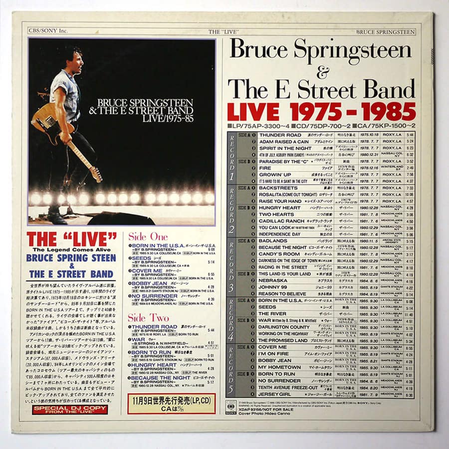 BRUCE SPRINGSTEEN - The "Live" The Legend Comes Alive (PROMO ONLY) - Image 3