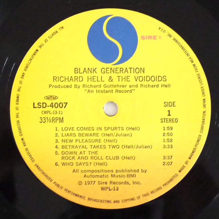 RICHARD HELL AND THE VOIDOIDS - Blank Generation - Image 7