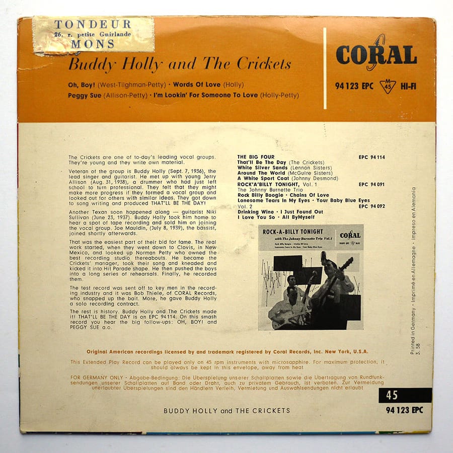 BUDDY HOLLY AND THE CRICKETS - Oh, Boy! - Image 3