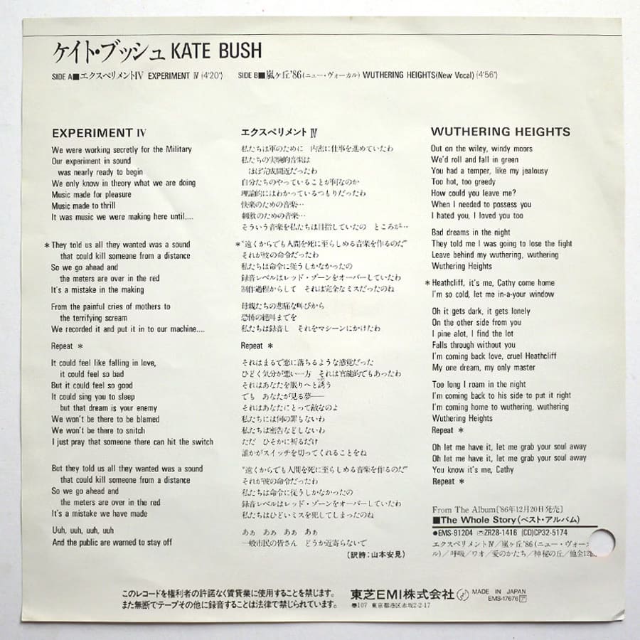 KATE BUSH - Experiment IV (PROMO) - Image 3